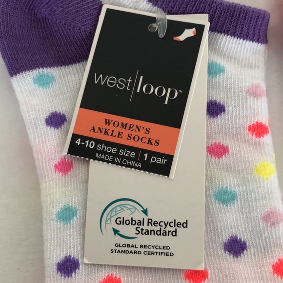 WEST LOOP SET OF TWO PATTERNED ANKLE SOCKS NWT - Picture 2 of 8